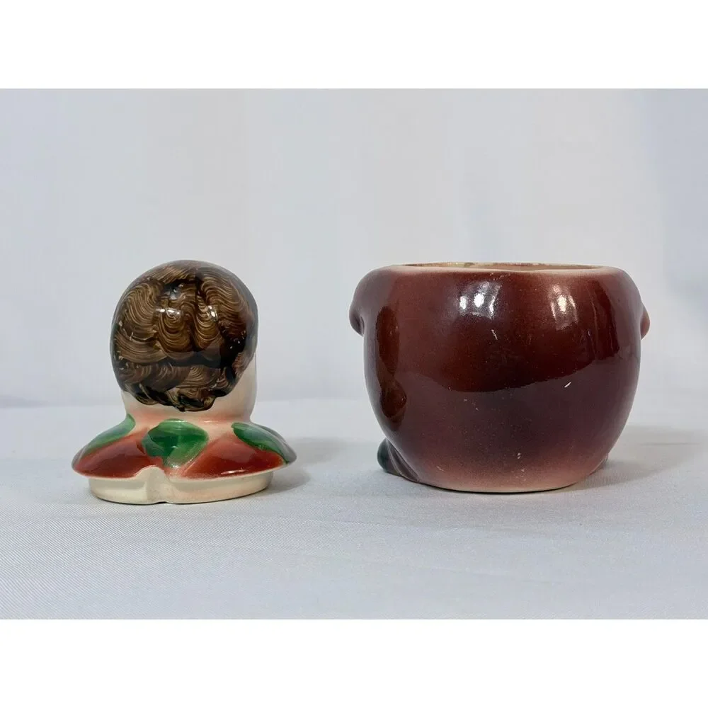 VTG Pee Dee Fruit Orchard Kid Charlie Cherry Jelly Jar 2 PC Boy Anthropomorphic
